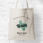 Any Color Texas Map Wedding Welcome Bag, Tote Bag<br><div class="desc">Wedding weekend welcome gift bag for out of town guests to your wedding, featuring image of Texas. You may edit the colors for any part of this design, as well as move the heart to the location of your wedding. To change colors, click personalize and then "edit using the design...</div>