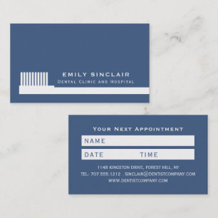 Any Color Toothbrush, Dentist Appointment Business Card