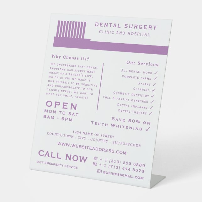 Any Color Toothbrush, Dentistry, Dentist Advert Pedestal Sign (Front)