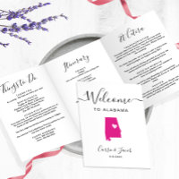 Any Colour Alabama Wedding Welcome Itinerary Lette