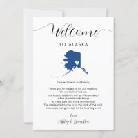 Any Colour Alaska Wedding Welcome Letter Itinerary