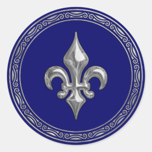 Any Colour and Silver Fleur de Lis Envelope Seal
