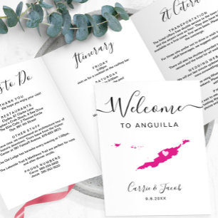Any Colour Anguilla Wedding Bag Welcome Itinerary Tri-Fold Programme
