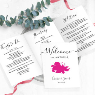 Any Colour Antigua Wedding Bag Welcome Itinerary Tri-Fold Programme