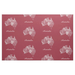 Any Colour Australia Map Original Art Fabric