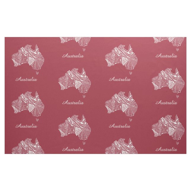 Any Colour Australia Map Original Art Fabric (Fat Quarter)