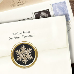 Any Colour Background Gold Crystal Snowflake Seal