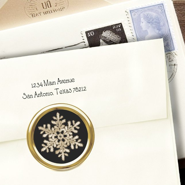 Any Colour Background Gold Crystal Snowflake Seal (Creator Uploaded)