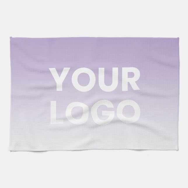 Any Colour Background | White Gradient & Your Logo Tea Towel (Horizontal)