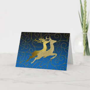 Any Colour Black Ombre Two Gold Reindeer Holiday