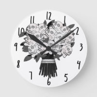 Any colour* Bouquet of Skull Roses Black & White