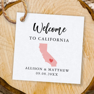 Any Colour California Wedding Welcome Bag Favour Tags