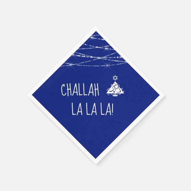 Any Colour Chrismukkah Tree Cute Challah La La La Napkin (Corner)