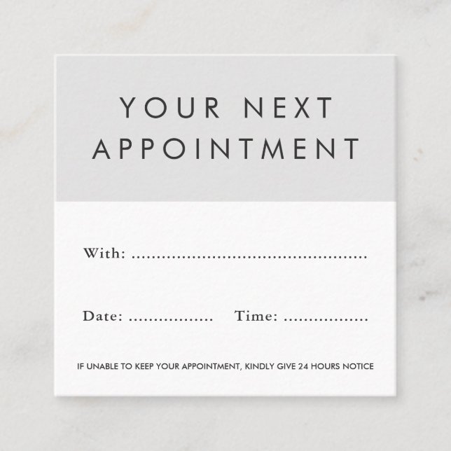 Any colour custom logo appointment cards (Front)