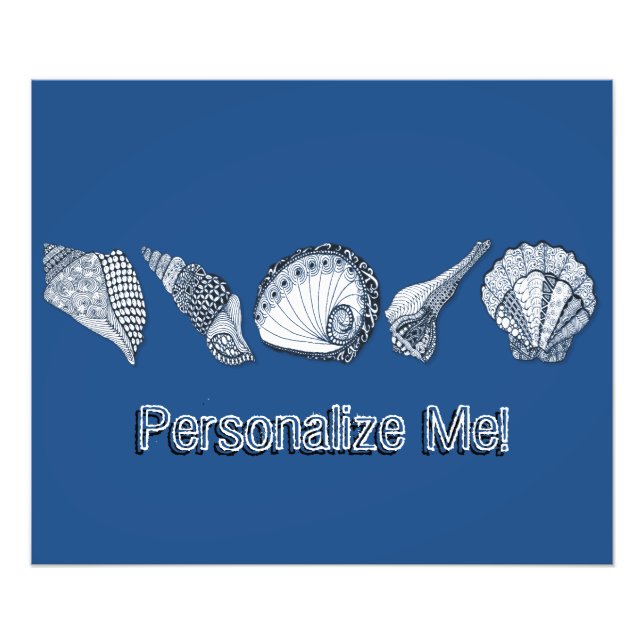 Any Colour Customisable Seashells Photo Print (Front)
