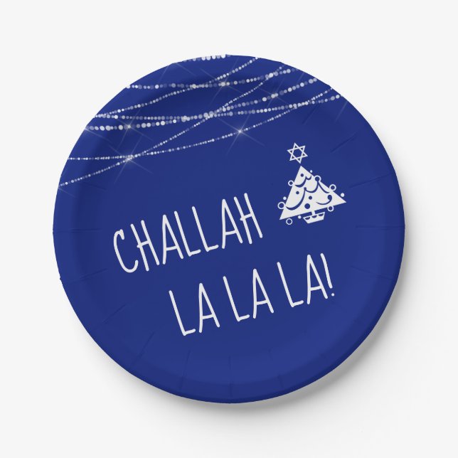 Any Colour Cute Challah La La La Chrismukkah | Blu Paper Plate (Front)