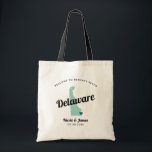 Any Colour Delaware Map Wedding Welcome Bag<br><div class="desc">Wedding weekend welcome gift bag for out of town guests to your wedding, featuring image of Delaware. You may edit the colours for any part of this design, as well as move the heart to the location of your wedding. To change colours, click personalise and then "edit using the design...</div>