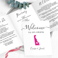 Any Colour Delaware Wedding Welcome Bag Itinerary