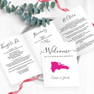 Any Colour Dominican Republic Wedding Welcome Tri-Fold Programme