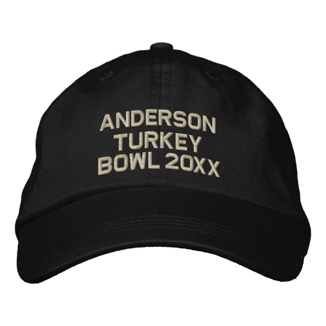 Any Colour Embroidered Turkey Bowl Embroidered Hat (Front)