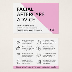Any Colour Facial Aftercare Advice Instruction Car