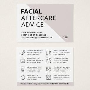 Any Colour Facial Aftercare Advice Instruction Car