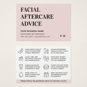 Any Colour Facial Aftercare Advice Instruction Car