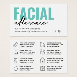 Any Colour Facial Aftercare Instructions Card