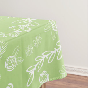 Any Colour Floral Garland Swirl Cotton Tablecloth