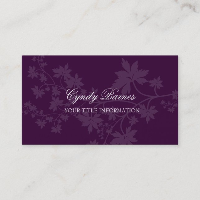 Any Colour Flower Pattern Business Card (Front)