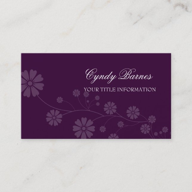 Any Colour Flower Pattern Business Card (Front)