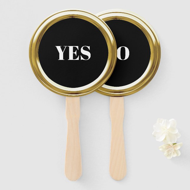 Any Colour Gold Frame Game Paddles Hand Fan (Front and Back)