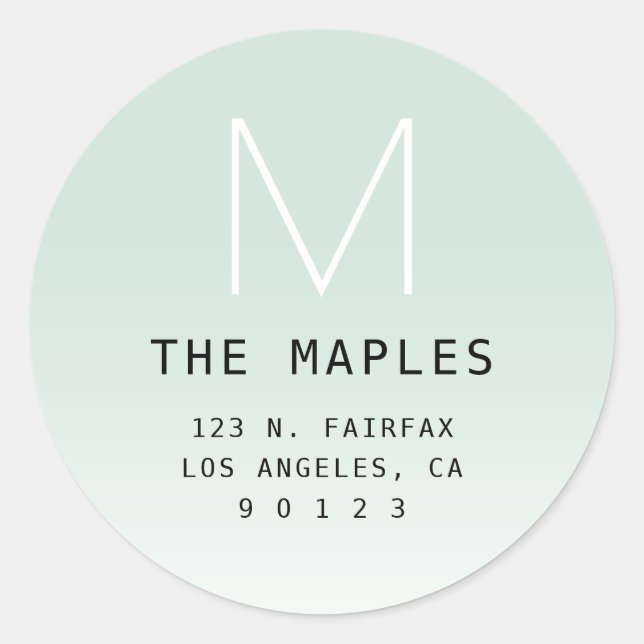 Any Colour Gradient Background Classic Round Sticker (Front)