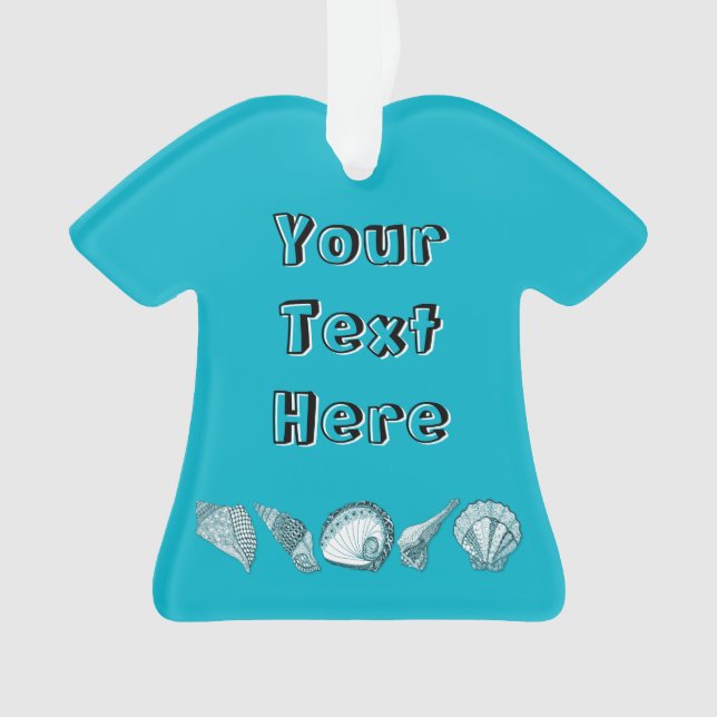 Any Colour Hand Drawn Sea Shells Ornament (Front)