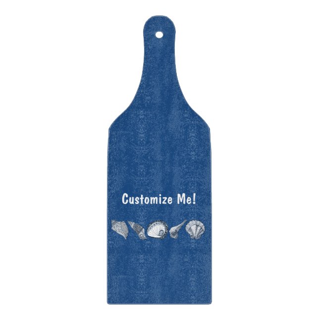 Any Colour Hand Drawn Seashells Cutting Board (Front)