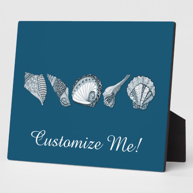 Any Colour Hand Drawn Seashells Plaque (Side)