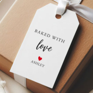 Any Colour Heart Baked With Love, Homemade Holiday Gift Tags