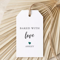 Any Colour Heart Baked With Love Tag, Homemade Coo