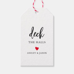 Any Colour Heart Deck the Halls, Minimalist Modern Gift Tags
