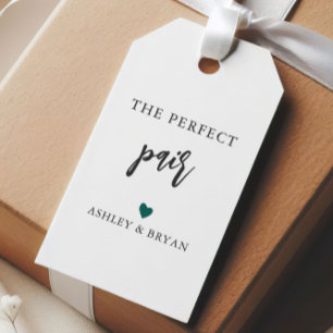 Any Colour Heart The Perfect Pair Tag, Chopstick Gift Tags