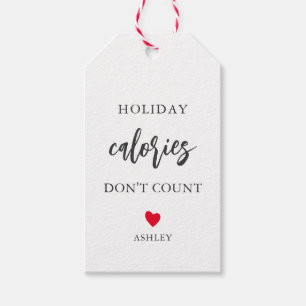 Any Colour Holiday Calories Don't Count Food Gift Tags