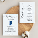 Any Colour Indiana Wedding Welcome Note Itinerary<br><div class="desc">This modern and elegant card is the perfect addition to your hotel welcome bags. Enter the main events and a customised note to help your guests navigate the weekend. The size allows you to enter all the information you need. Everything in this card is editable. To change colours or move...</div>