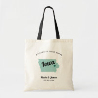Any Colour Iowa Map Wedding Welcome Bag,