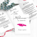 Any Colour Jamaica Wedding Welcome Itinerary Lette Tri-Fold Programme<br><div class="desc">Welcome guests to your wedding with this tri-fold card. There is plenty of room to include your itinerary, restaurant suggestions, things to do, and contact info. There is space for a photo on the back of the card. All text may be customised, including the heading. You may edit the colours...</div>
