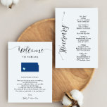 Any Colour Kansas Wedding Welcome Note Itinerary<br><div class="desc">This modern and elegant card is the perfect addition to your hotel welcome bags. Enter the main events and a customised note to help your guests navigate the weekend. The size allows you to enter all the information you need. Everything in this card is editable. To change colours or move...</div>