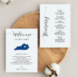 Any Colour Kentucky Wedding Welcome Note Itinerary<br><div class="desc">This modern and elegant card is the perfect addition to your hotel welcome bags. Enter the main events and a customised note to help your guests navigate the weekend. The size allows you to enter all the information you need. Everything in this card is editable. To change colours or move...</div>