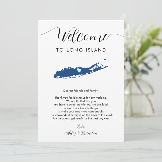 Any Colour Long Island Wedding Welcome Itinerary (Standing Front)