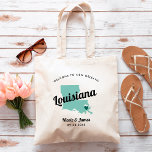 Any Colour Louisiana Map Wedding Welcome Bag, Tote Bag<br><div class="desc">Wedding weekend welcome gift bag for out of town guests to your wedding, featuring image of Louisiana. You may edit the colours for any part of this design, as well as move the heart to the location of your wedding. To change colours, click personalise and then "edit using the design...</div>