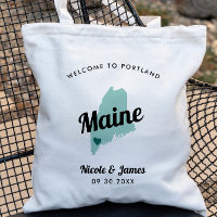 Any Colour Maine Map Wedding Welcome Bag,