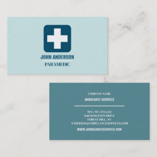 Any Colour Medical Symbol, EMT, Paramedic Business Card